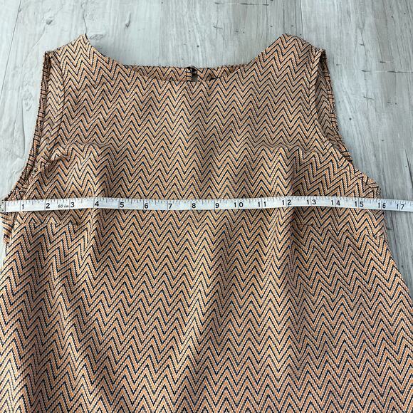 Willi Smith Sleeveless Graphic Zig Zag Silky Soft Blouse Shirt XS - Picture 9 of 10